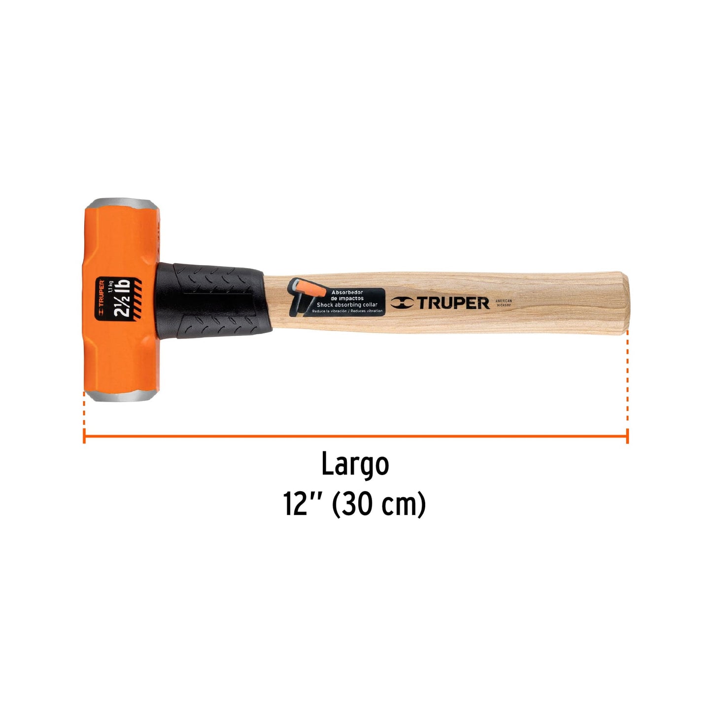 Marro octagonal 2 lbs. mango madera 12p 16506 truper Pieza