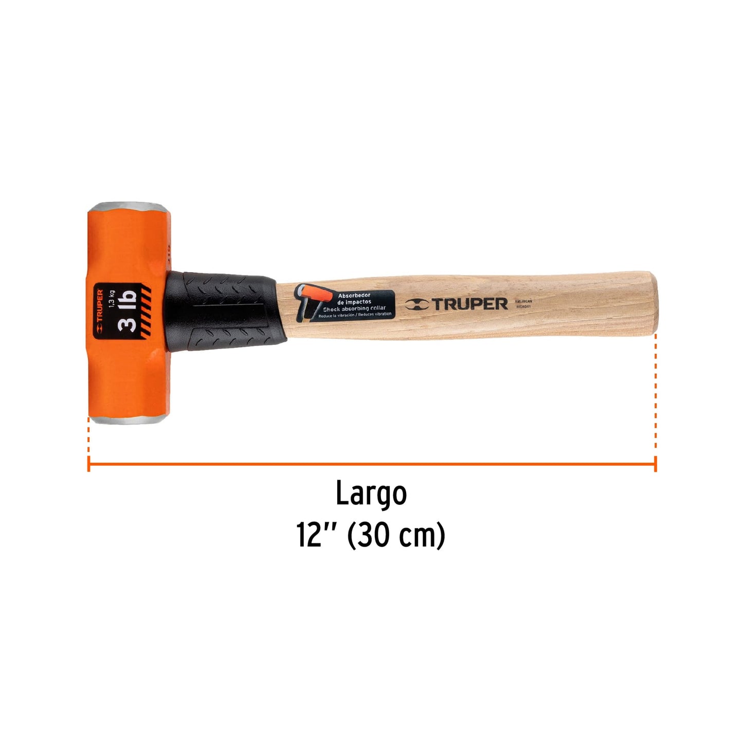 Marro octagonal 3 lbs. mango madera 12 16507 Truper Pieza