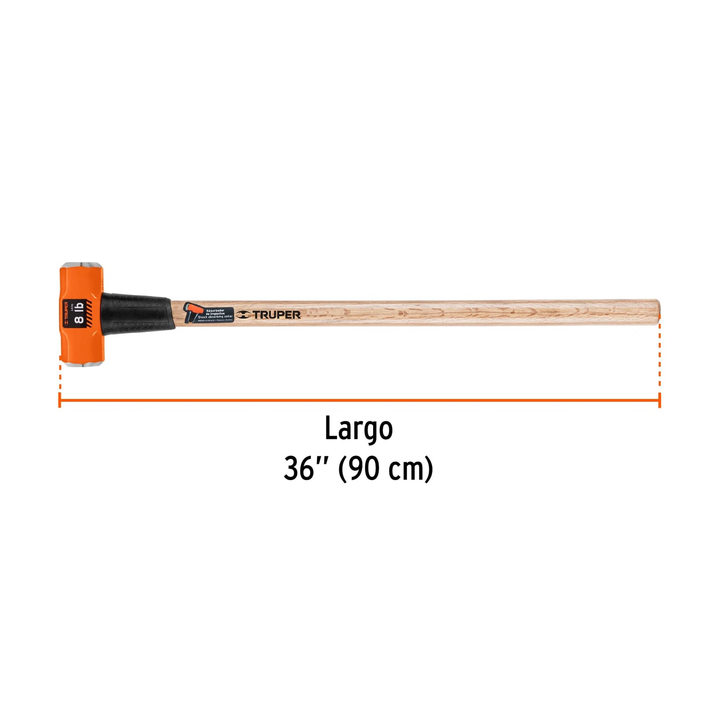 Marro octagonal 8 lbs. mango madera 36p truper Pieza