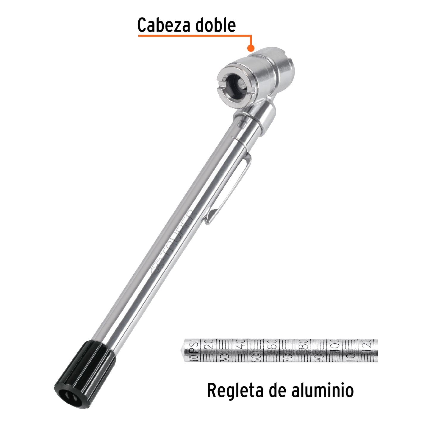 Medidor de presión 120 lbs cabeza doble 19099 Truper Pieza
