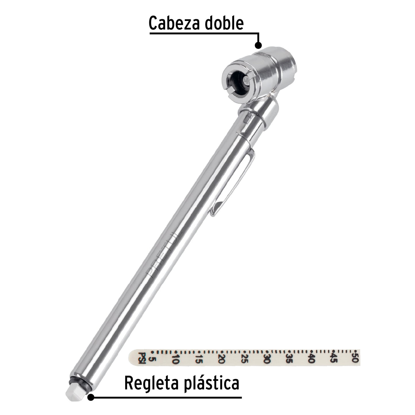 Medidor de presión 50 lbs cabeza doble Pretul 20182 Pretul Pieza