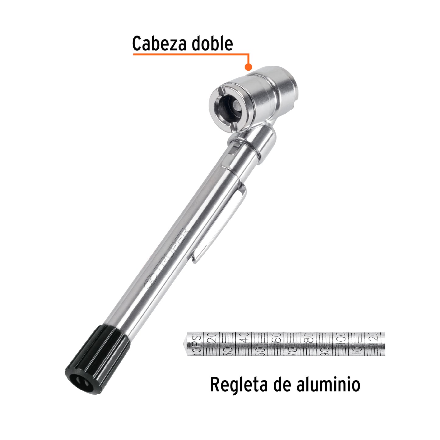 Calibrador de presion cabeza doble 11.5 cm 19098 truper Pieza