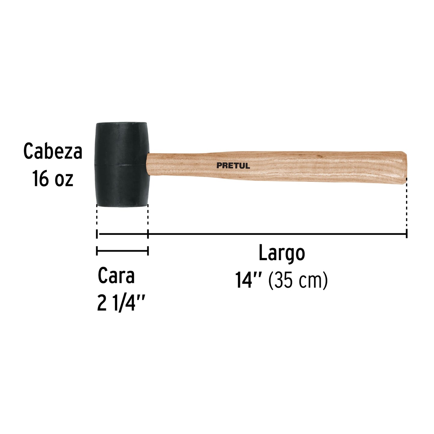 Mazo de hule 16 oz 20566 pretul Pieza