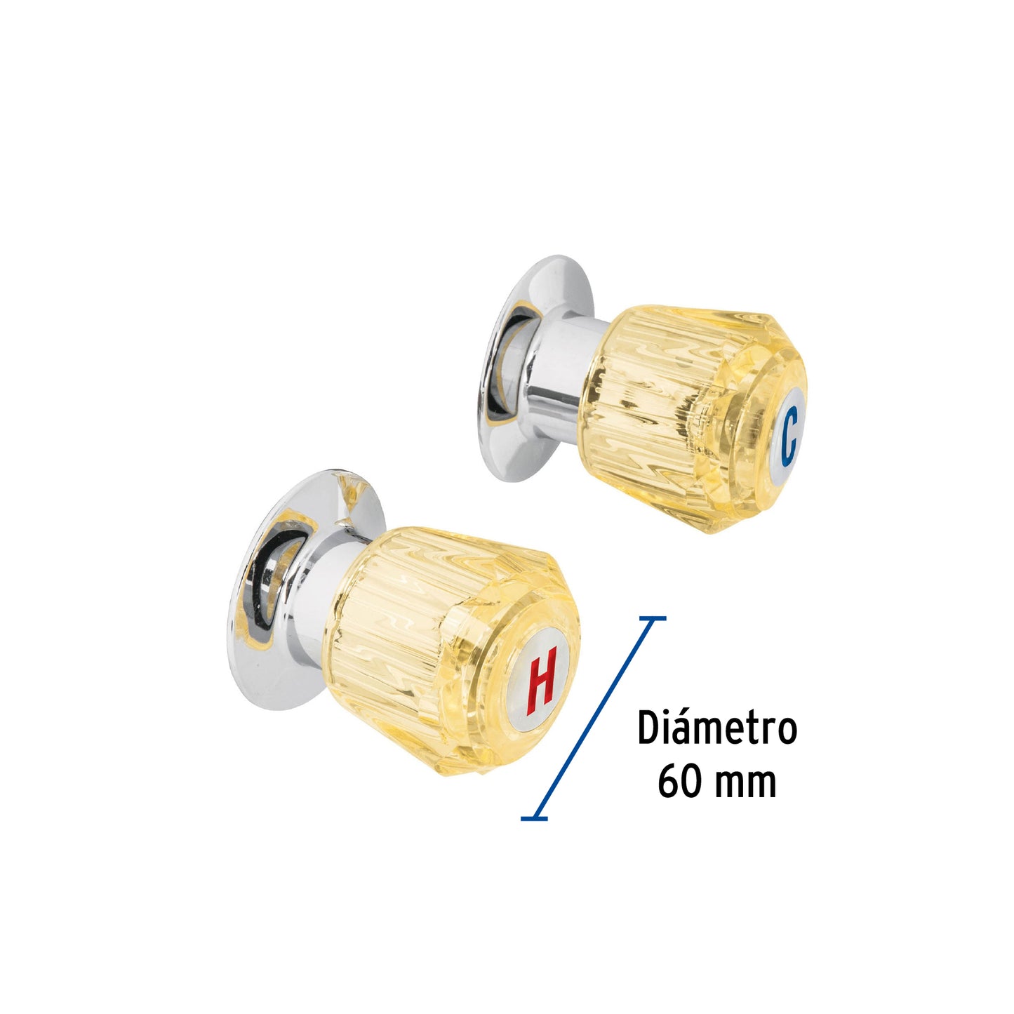 Juego de 2 manerales de acrilico regadera ambar Basic 49462 Foset Par