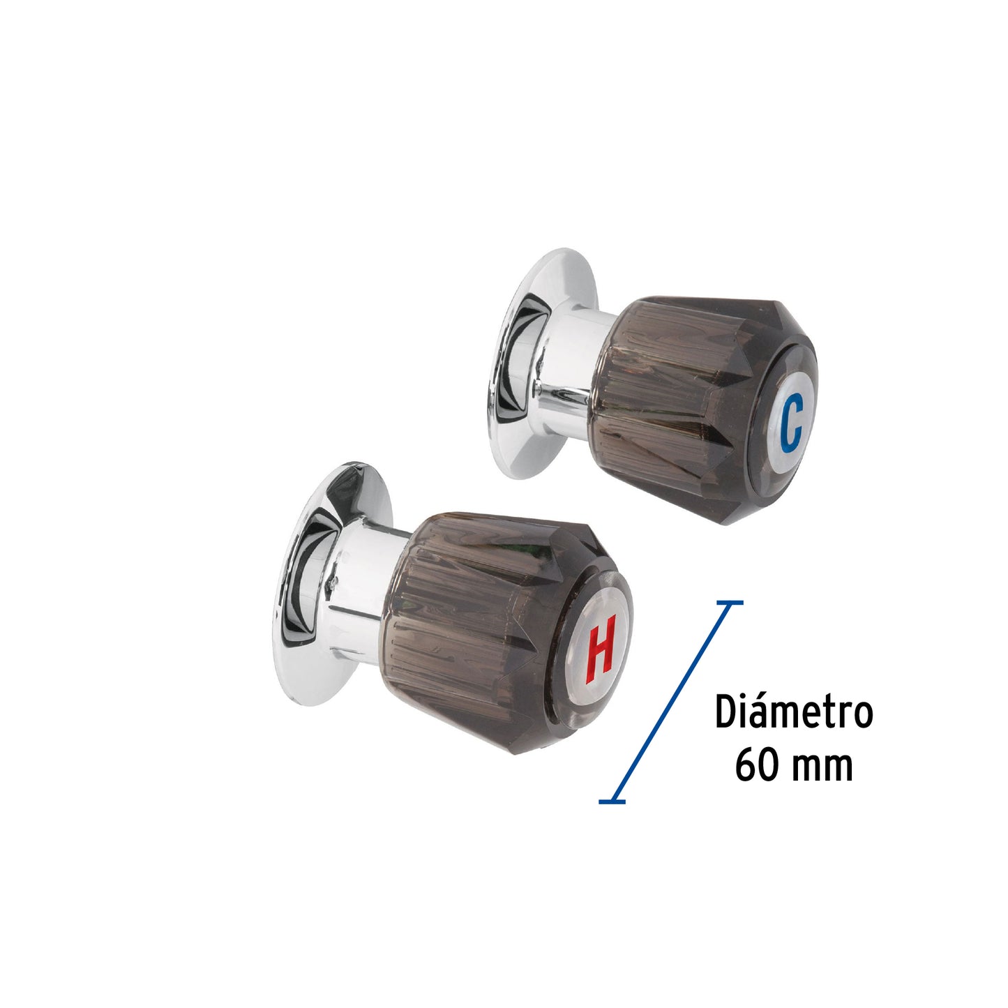 Juego de 2 manerales de acrilico regadera humo Basic 49463 Foset Par