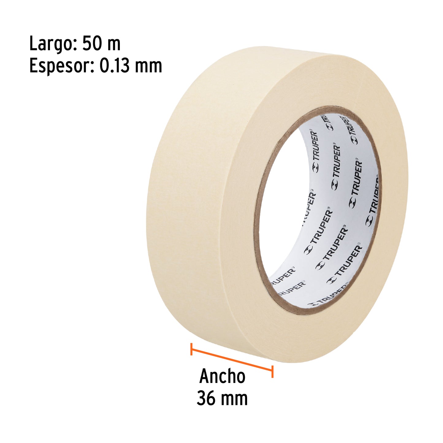 Cinta masking tape 1 1/2 x 50 m 12592 Truper Pieza