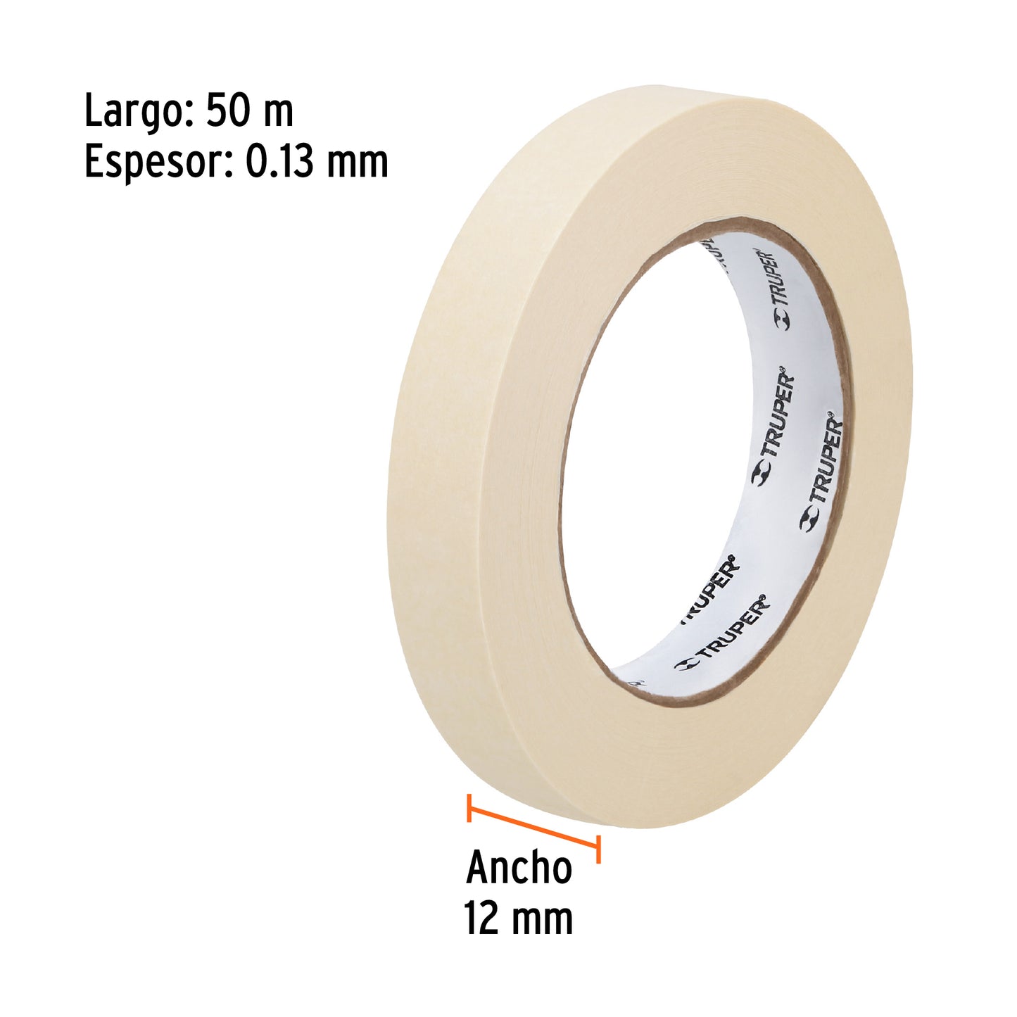 Cinta masking tape 1/2 x 50 m 12589 Truper Pieza