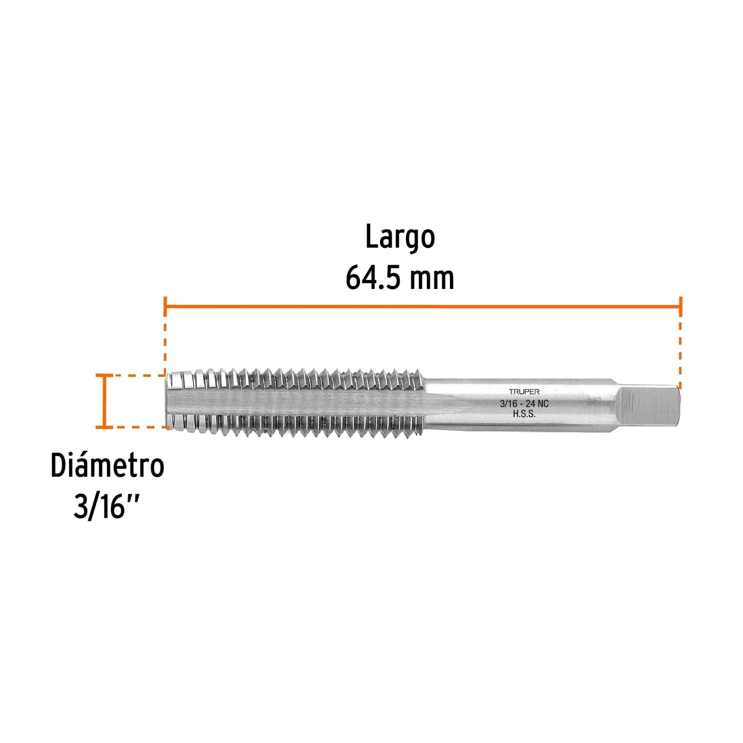 Machuelo semicanico 3/16p x 24 nc 11403 truper Pieza