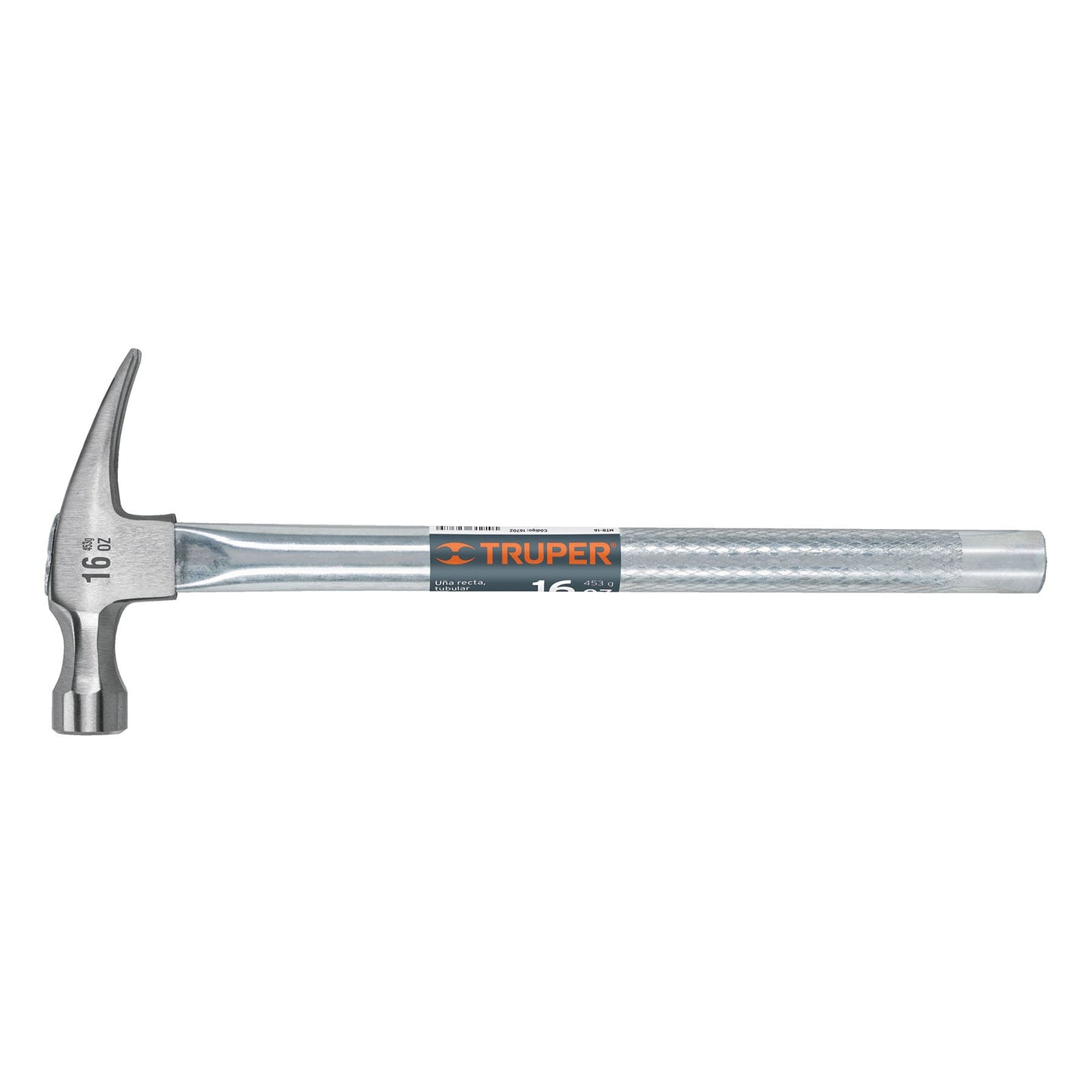 Martillo uña recta 16 oz mango tubular 16702 truper Pieza