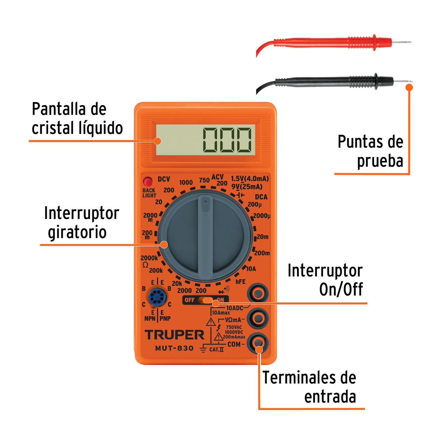 Multimetro digital escolar truper 10400 truper Pieza