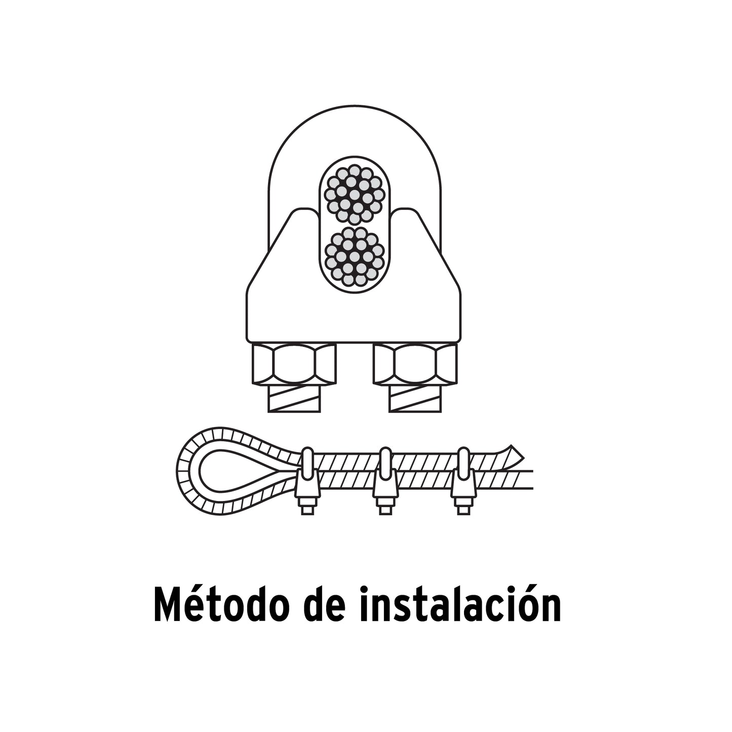 Nudo para cable de 3/8 tarjeta con 1 pieza 44086 Pieza