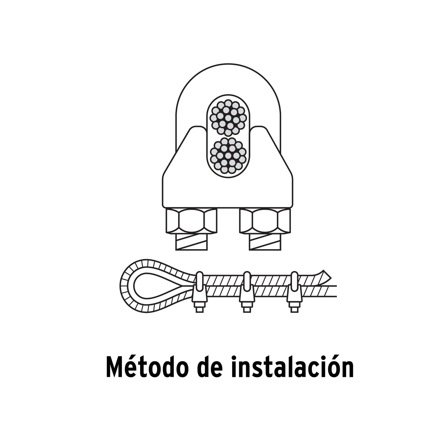 Nudo para cable de 5/16 tarjeta con 2 pzas 44085 Fiero Paquete