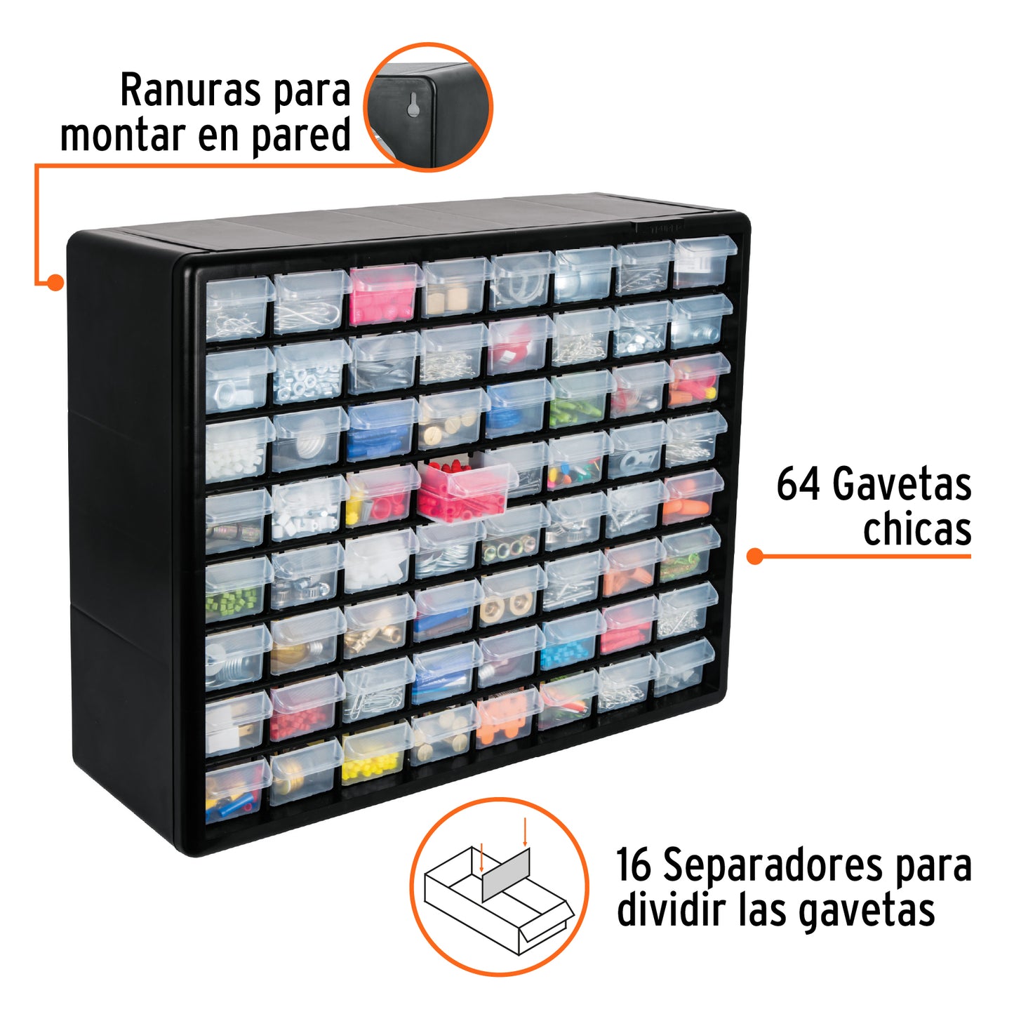 Organizador con 64 compartimientos 10895 truper Pieza
