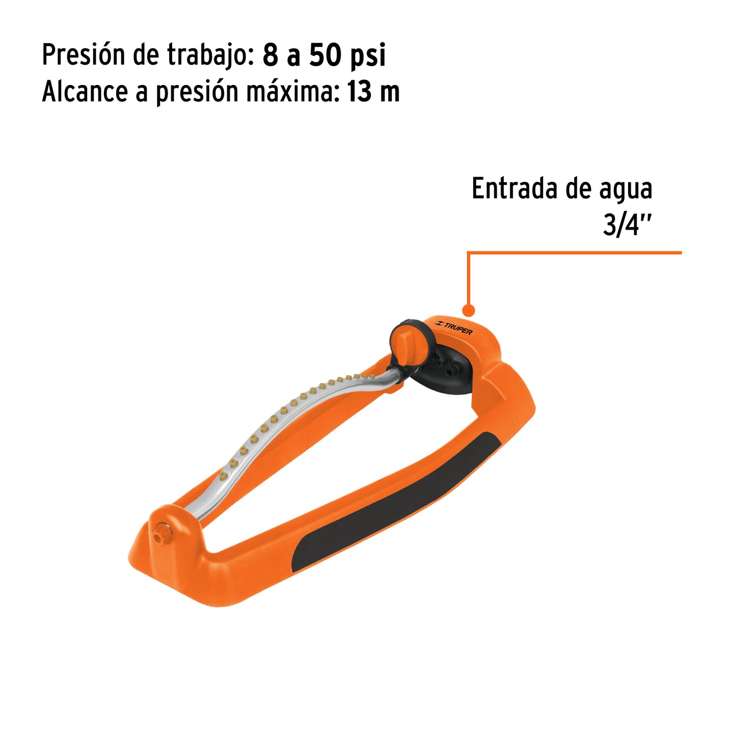 Aspersor oscilatorio metal-plástico 10363 Truper Pieza