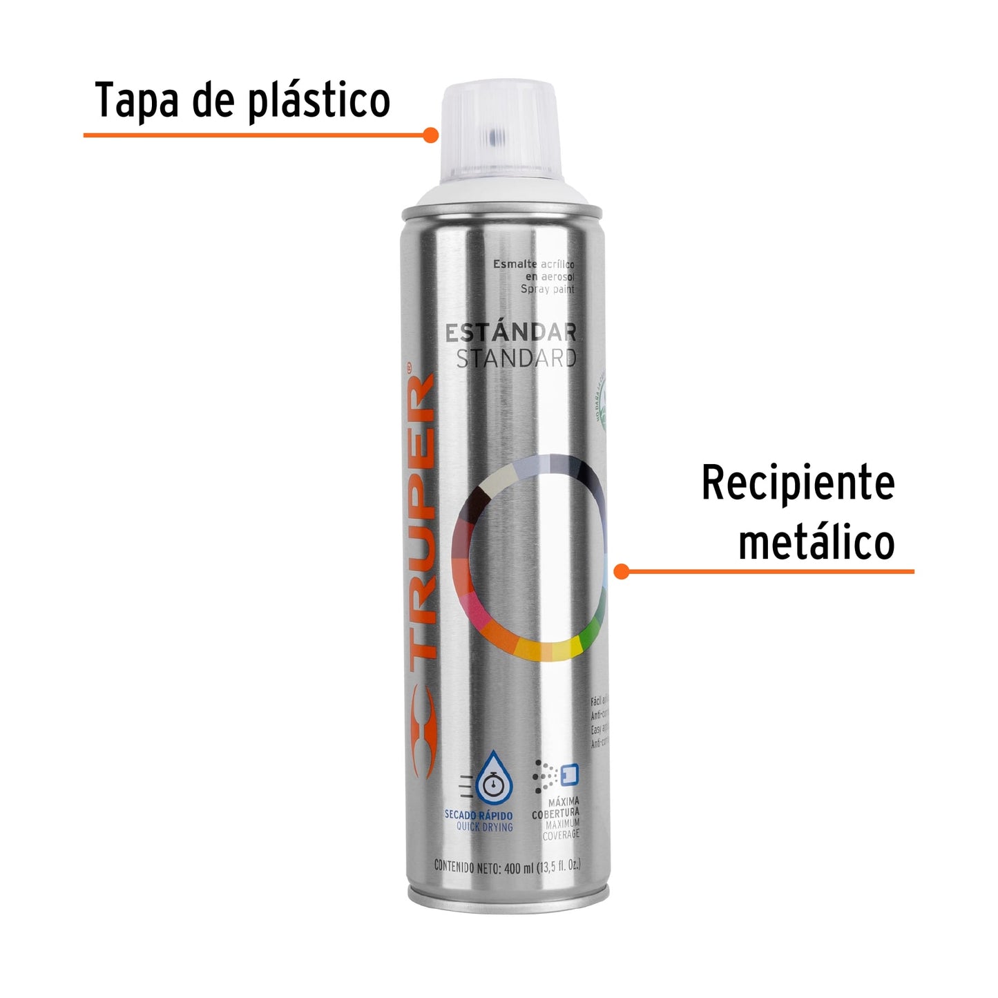 Pintura en aerosol blanco mate truper19034 Pieza