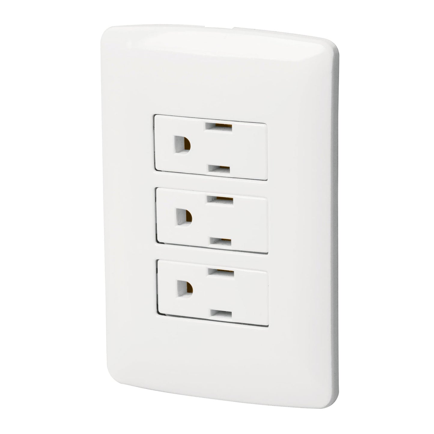 Placa armada 3 contactos aterrizados linea Italiana blanco 46458 Volteck Pieza