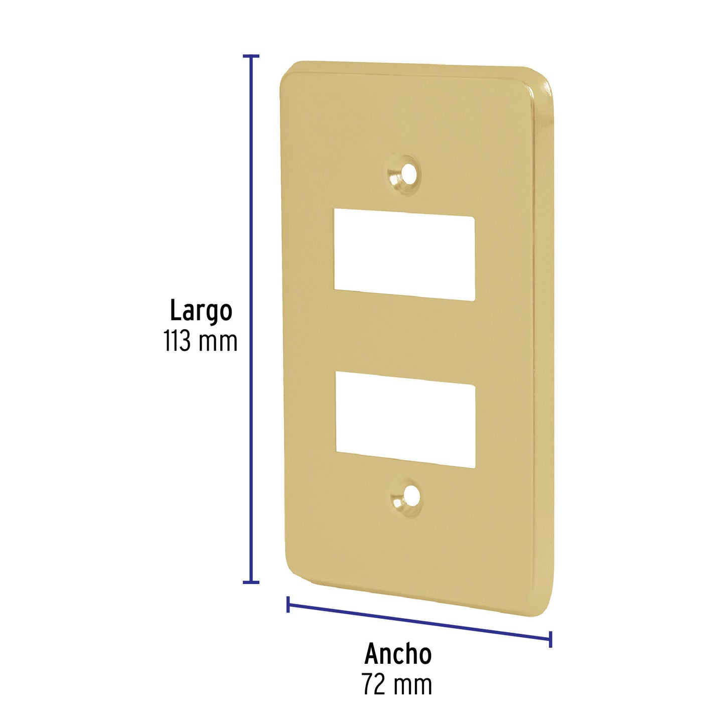 Placa 2 modulos de aluminio linea Economica 46436 Volteck Pieza