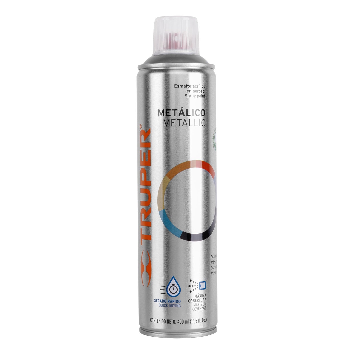 Pintura en aerosol metalica plata truper19059 Pieza