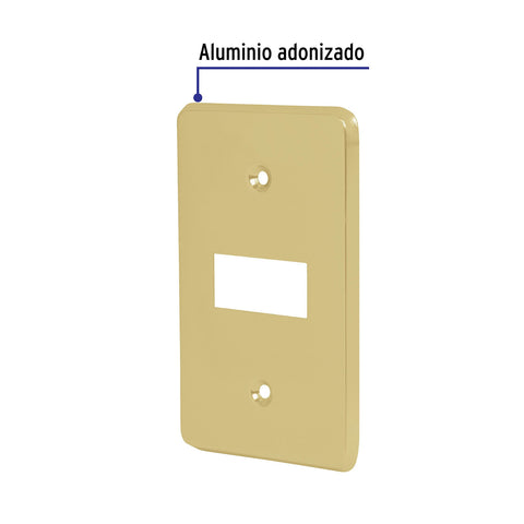 Placa 1 módulo de aluminio línea Económica 46435 Volteck Pieza