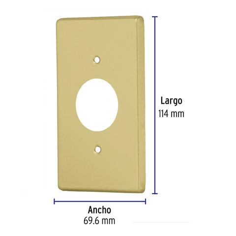 Placa para contacto redondo de aluminio linea Standard 46414 Volteck Pieza