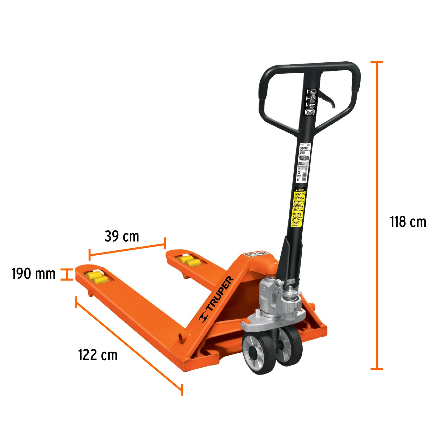 Patin traspaleta 2 ton con ruedas de hule/poliuretano 15081 Truper Pieza