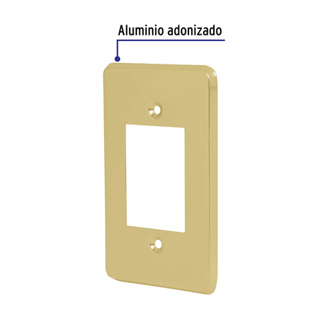 Placa 3 módulos de aluminio línea Económica 46437 Volteck Pieza
