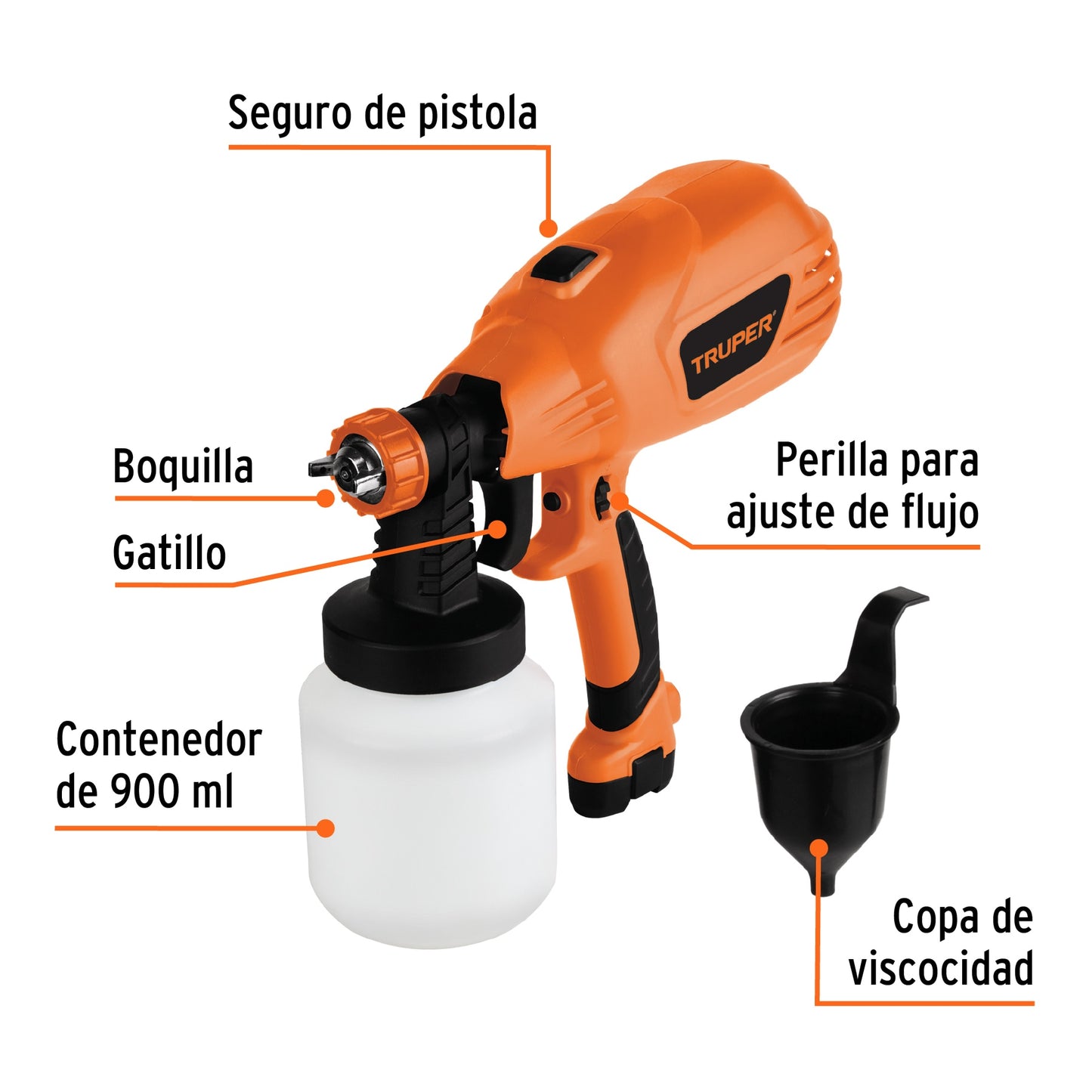 Pistola para pintar electrica 330 W 15382 Truper Pieza