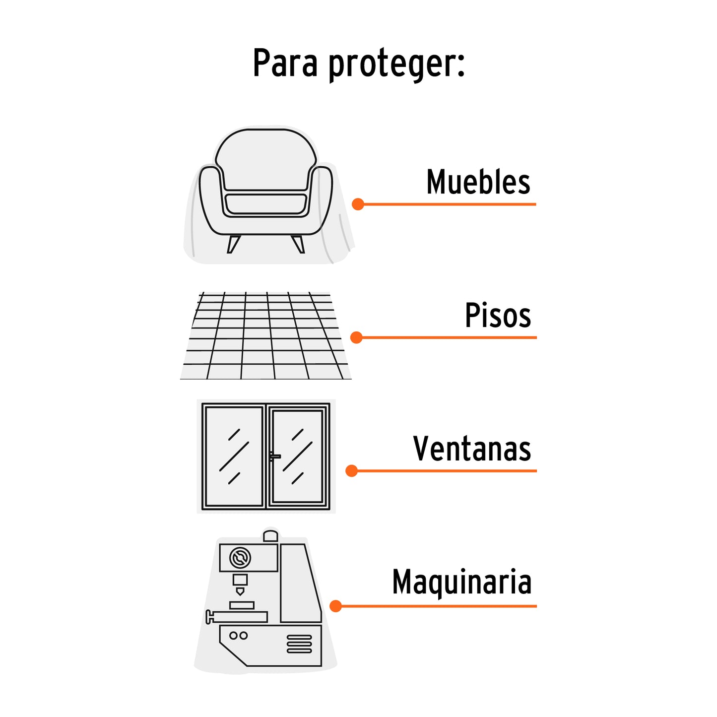 Plastico protector rudo 10 mts cuadrados 11108 Truper Pieza