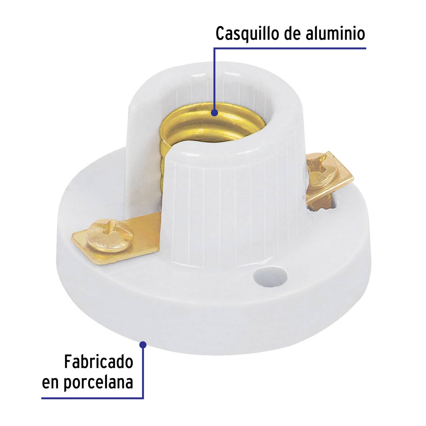 Portalampara porcelana 7 1/2 mod 130 46531 voltech Pieza