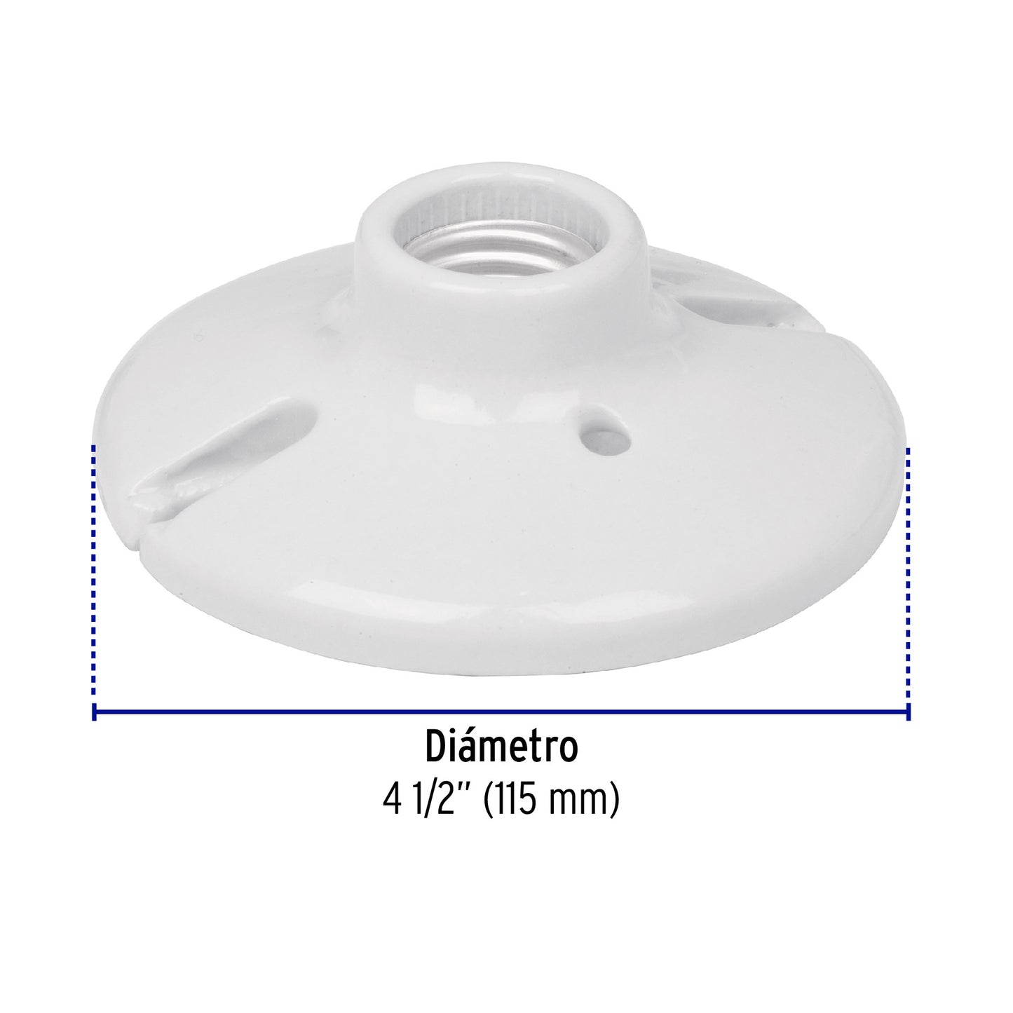 Portalampara de porcelana 4 1/2 circular 46524 Pieza