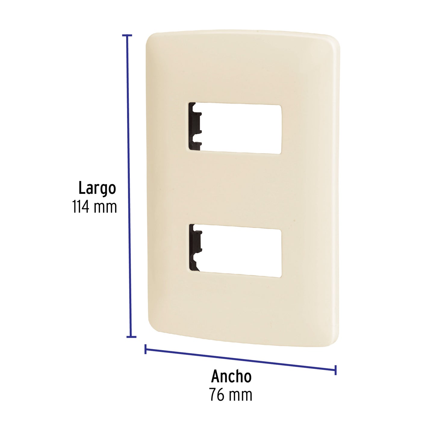 Placa 2 modulos linea italiana marfil 48089 volteck Pieza