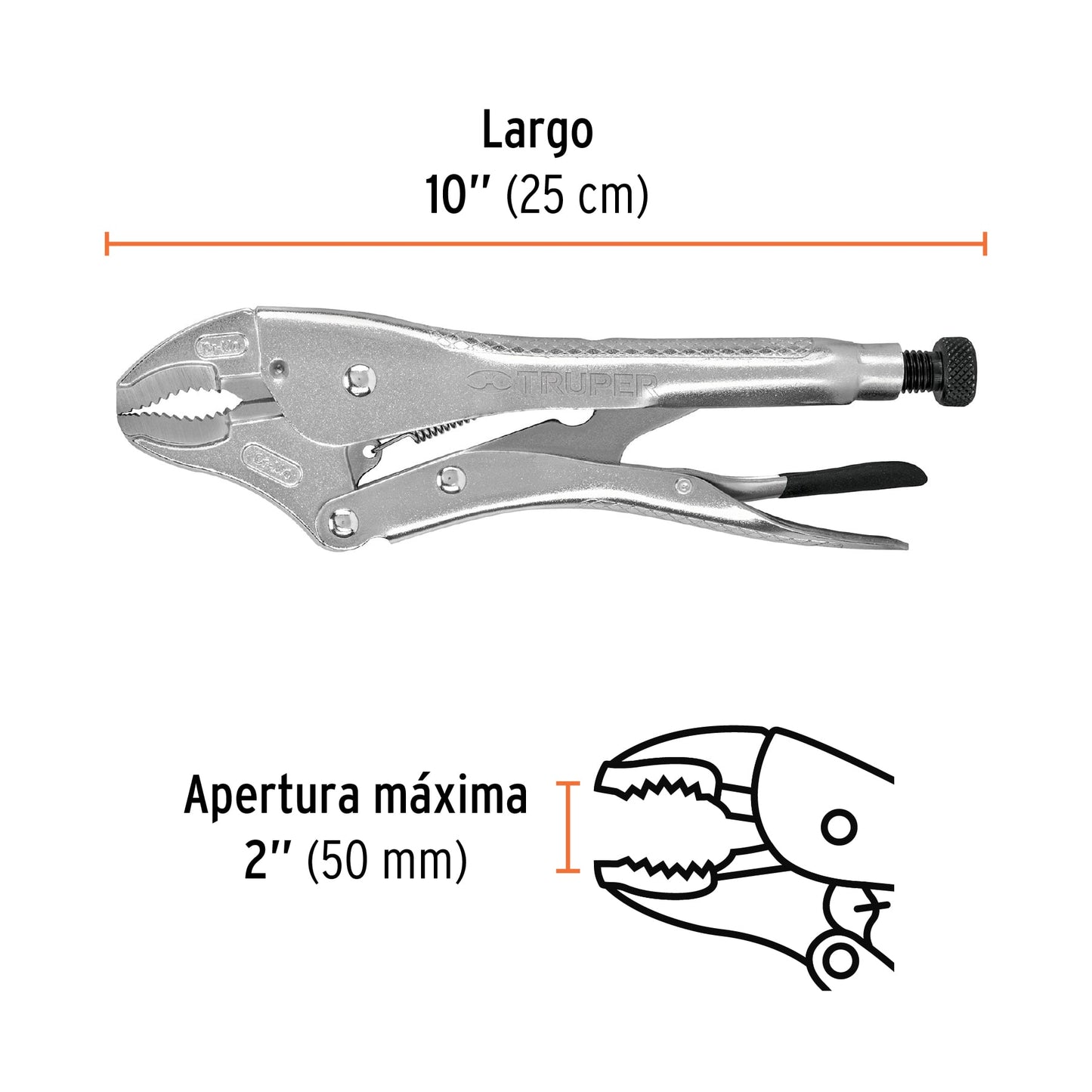 Pinza de presion 10p mordaza curva truper Pieza