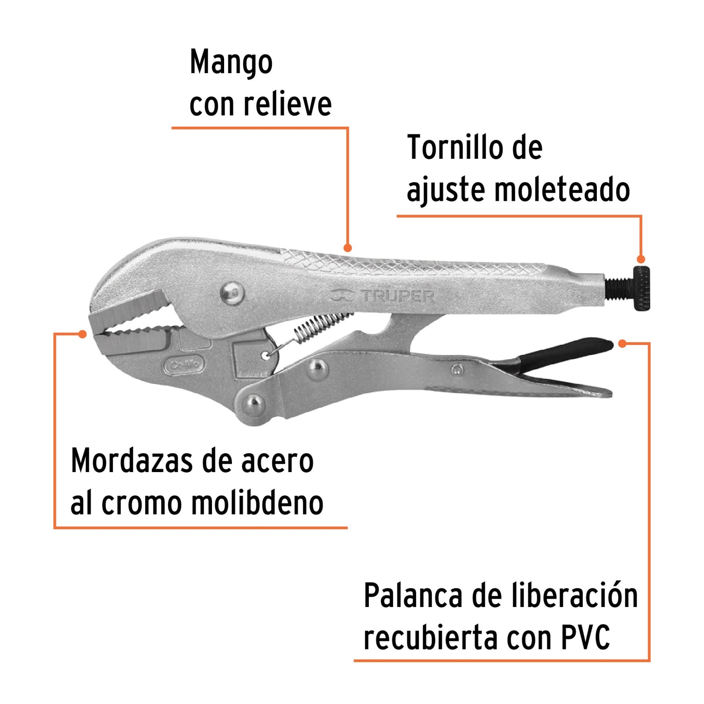 Pinza de presion 7p mordaza recta 17422 truper Pieza