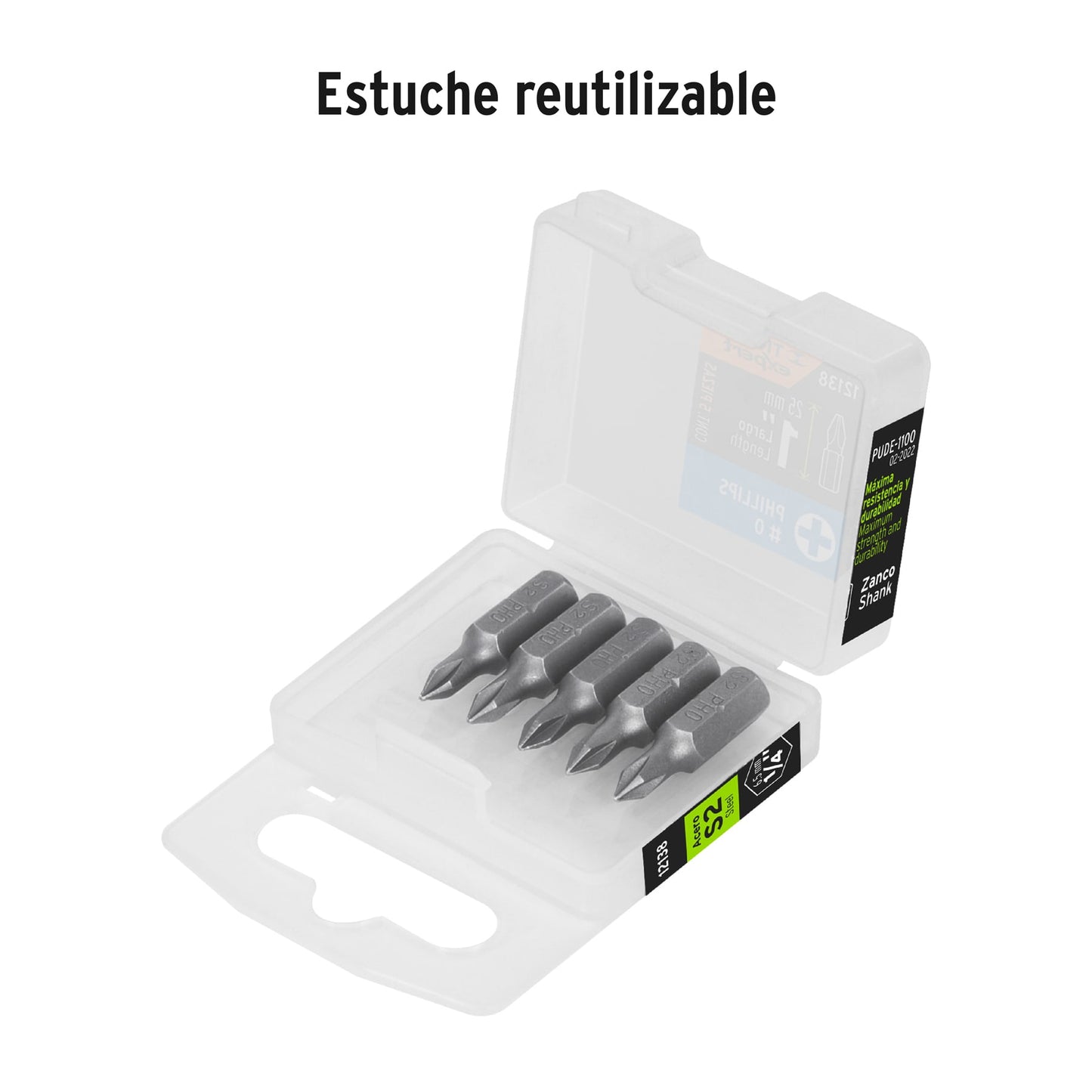 Puntas Phillips #0 1p estuche con 5 piezas Expert 12138 Truper Pieza