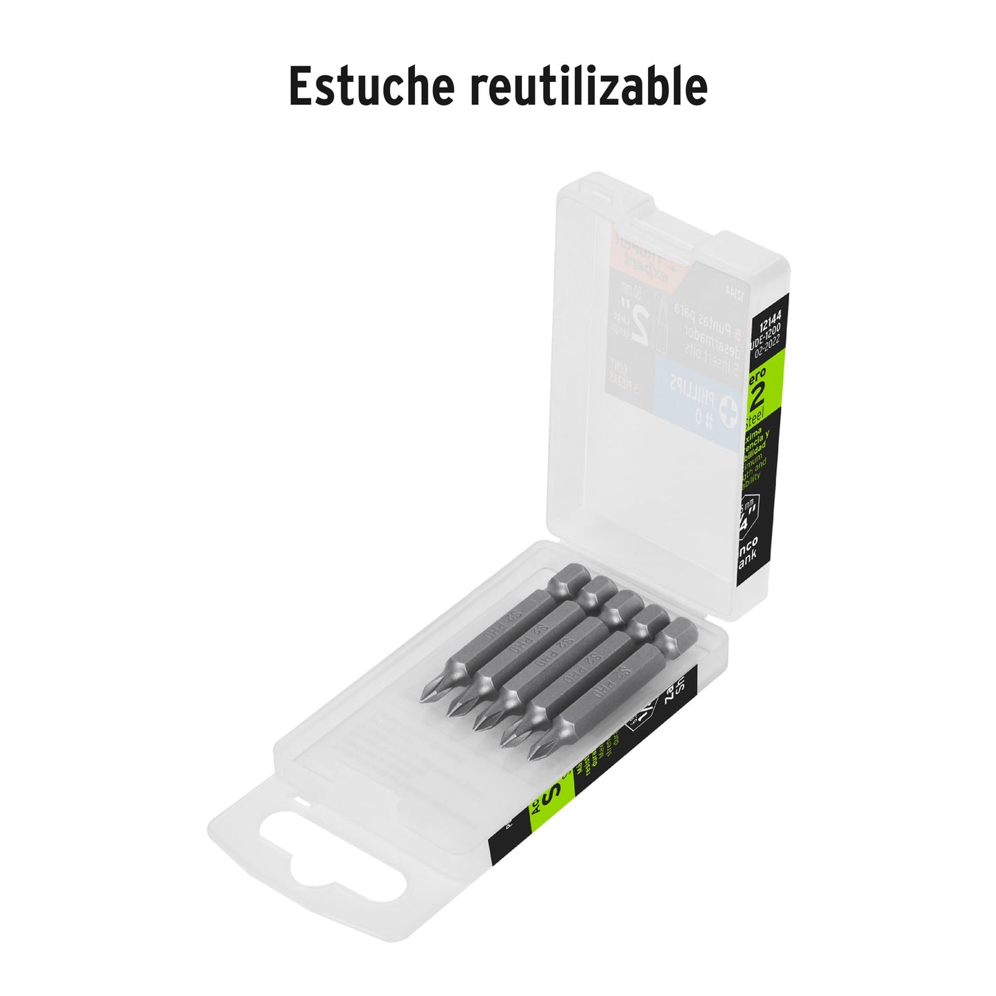 Puntas Phillips #0 2p estuche con 5 piezas Expert 12144 Truper Pieza