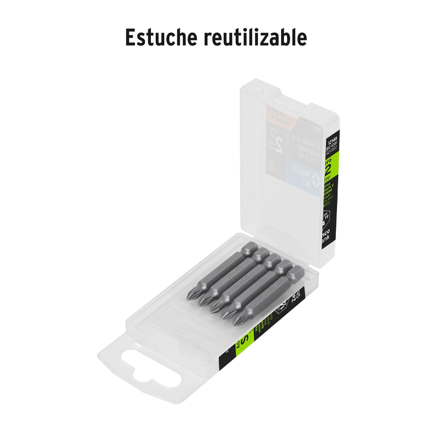 Puntas Phillips #1 2p estuche con 5 piezas Expert 12146 Truper Pieza