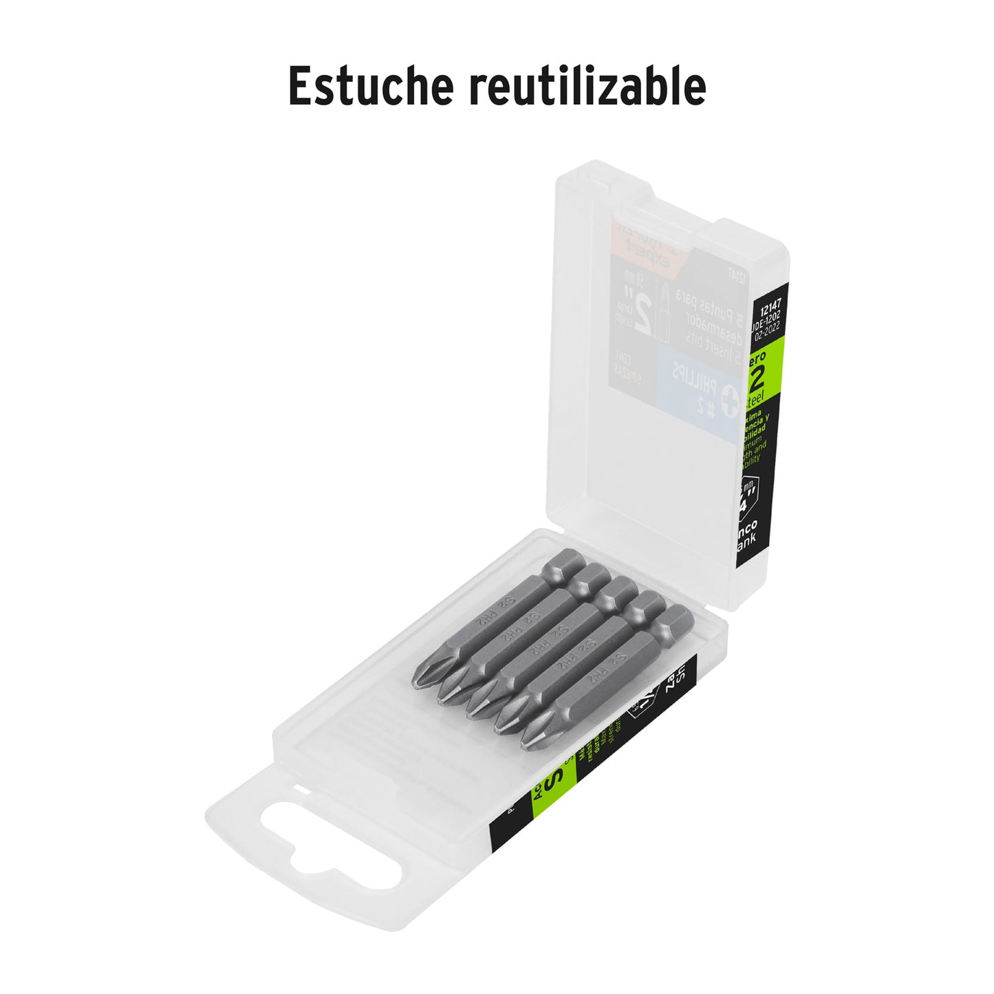 Puntas Phillips #2 2p estuche con 5 piezas Expert 12147 Truper Pieza