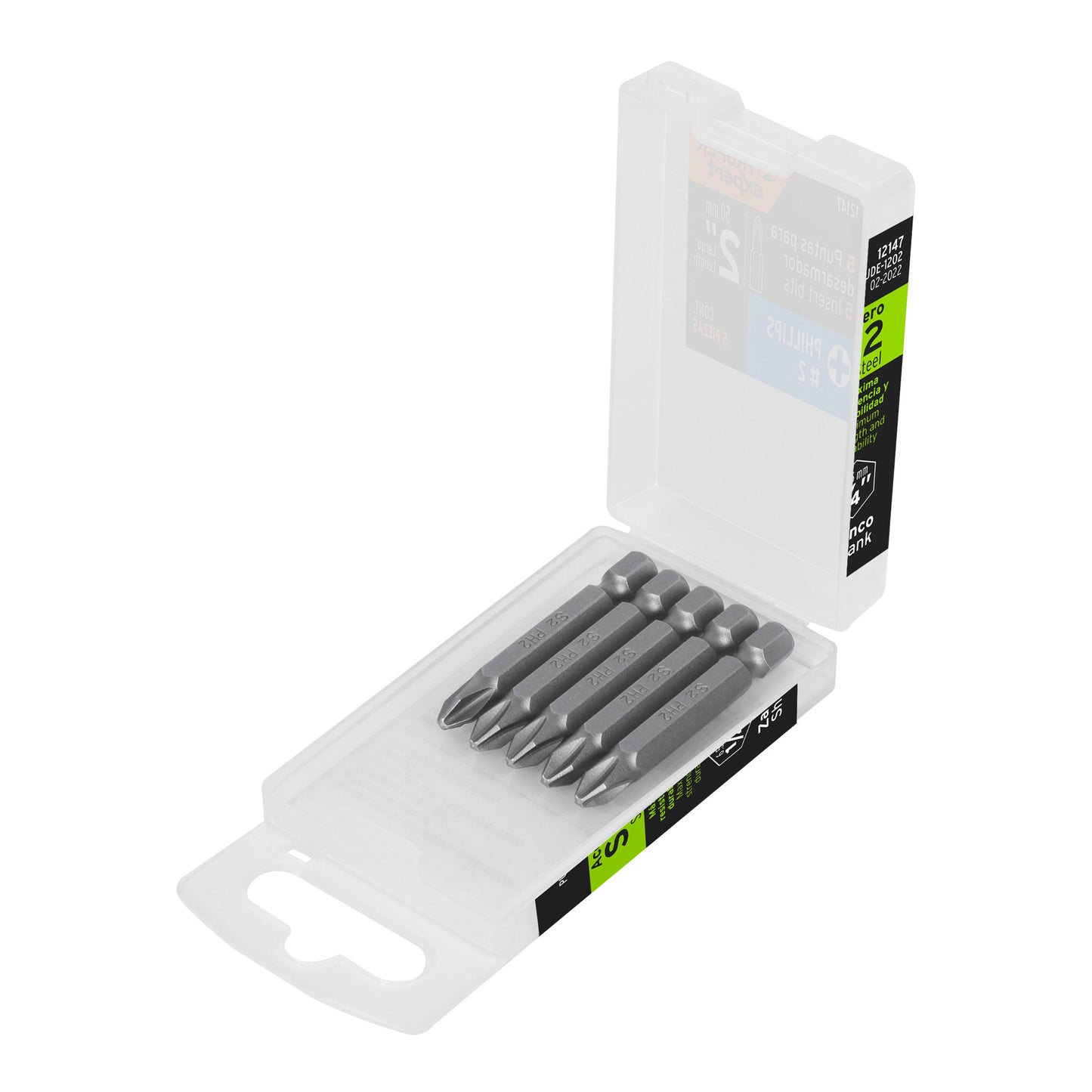 Puntas Phillips #2 2p estuche con 5 piezas Expert 12147 Truper Pieza