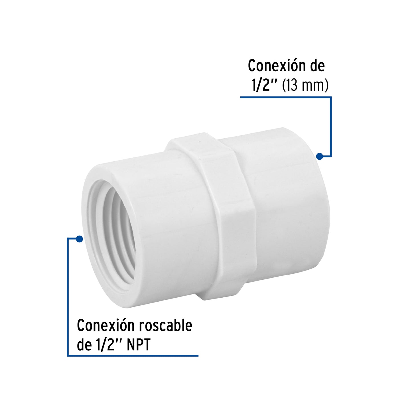 Cople hidraulico rosca int 1/2 ced 40 - 45432 - 615395 - Foset Pieza