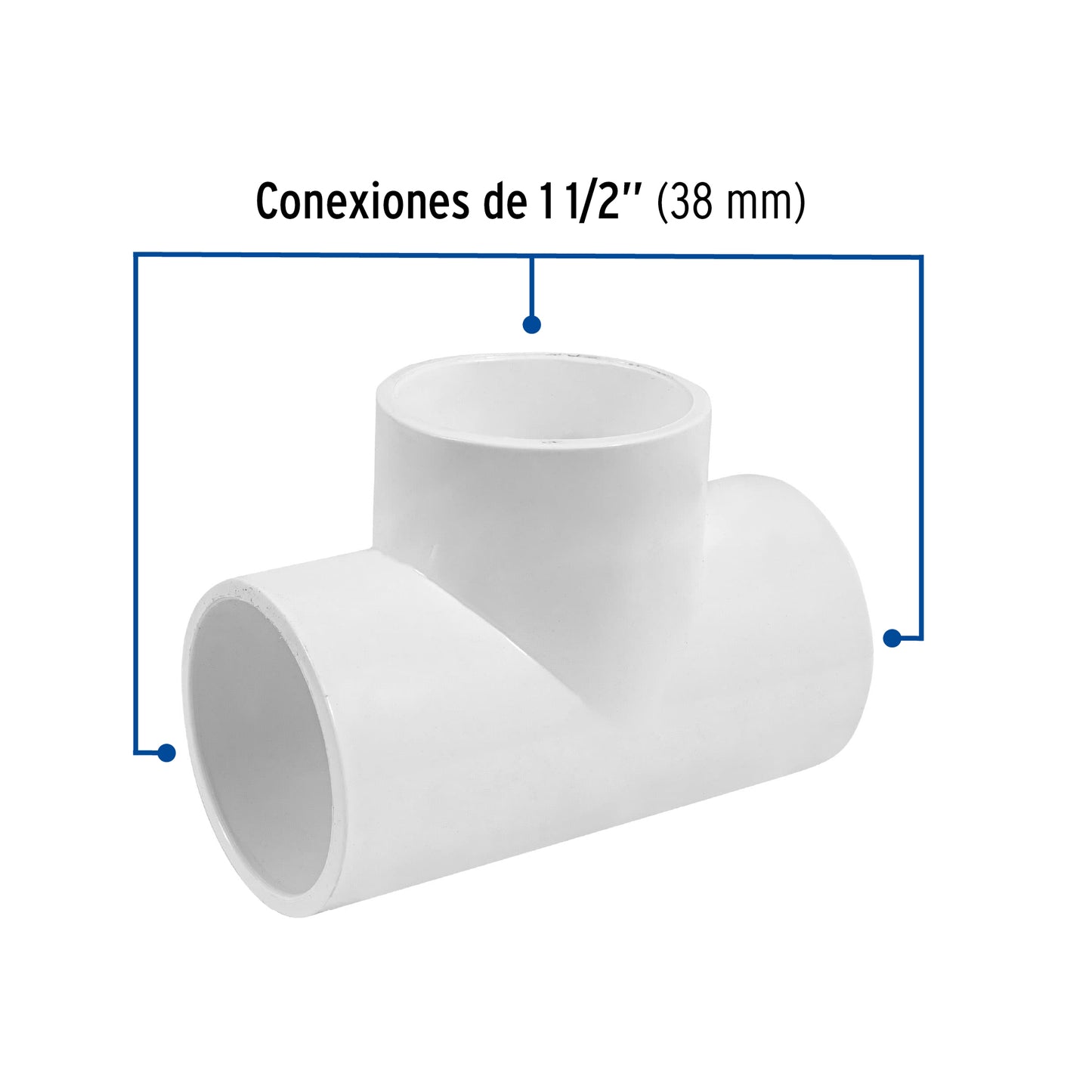 Tee sencilla de PVC 1 1/2 45533 Foset Pieza