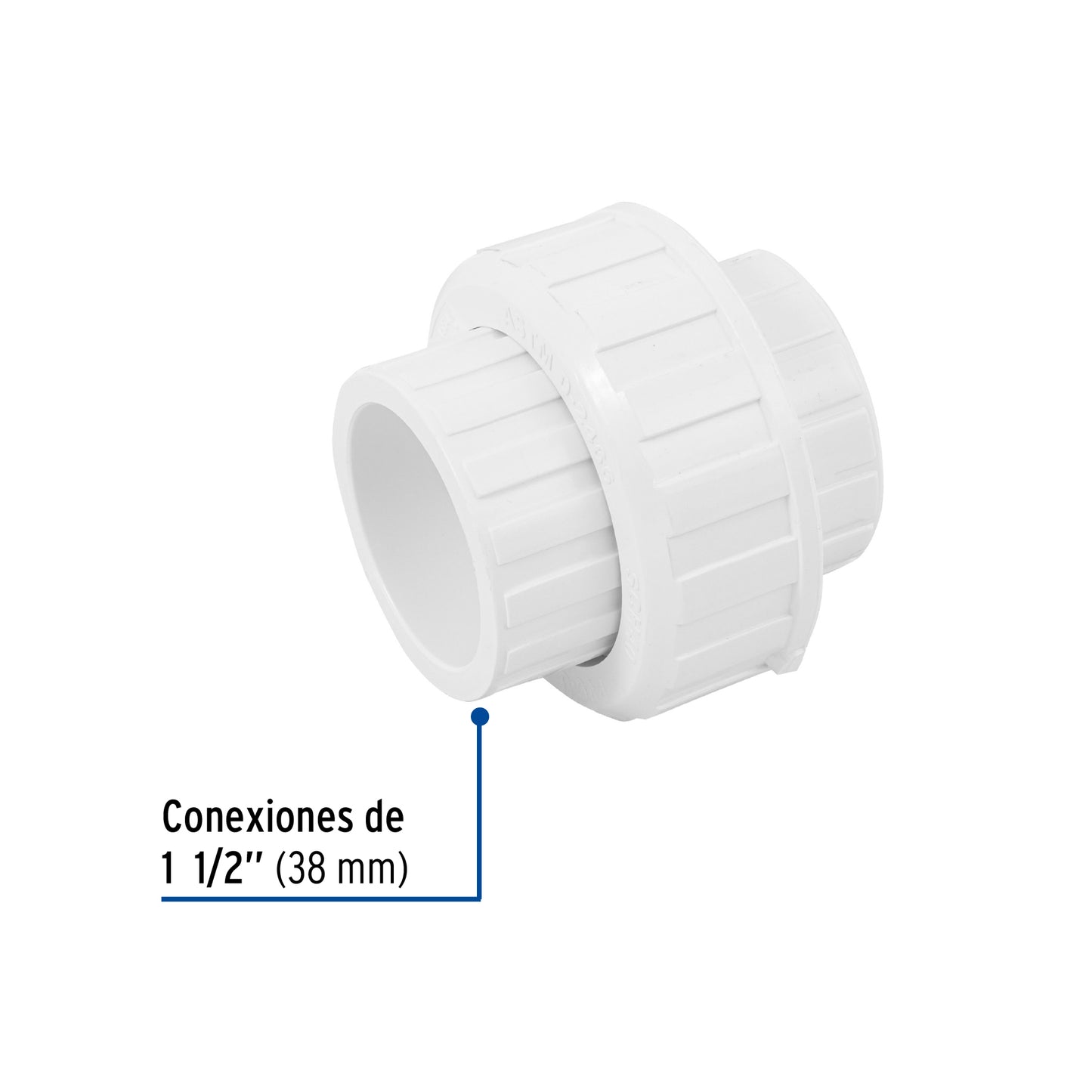 Tuerca union lisa de PVC 1 1/2 45543 Foset Pieza