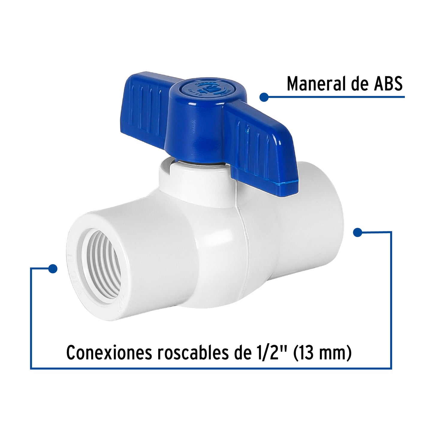 Valvula esfera pvc roscable 1/2 foset 49150 Pieza