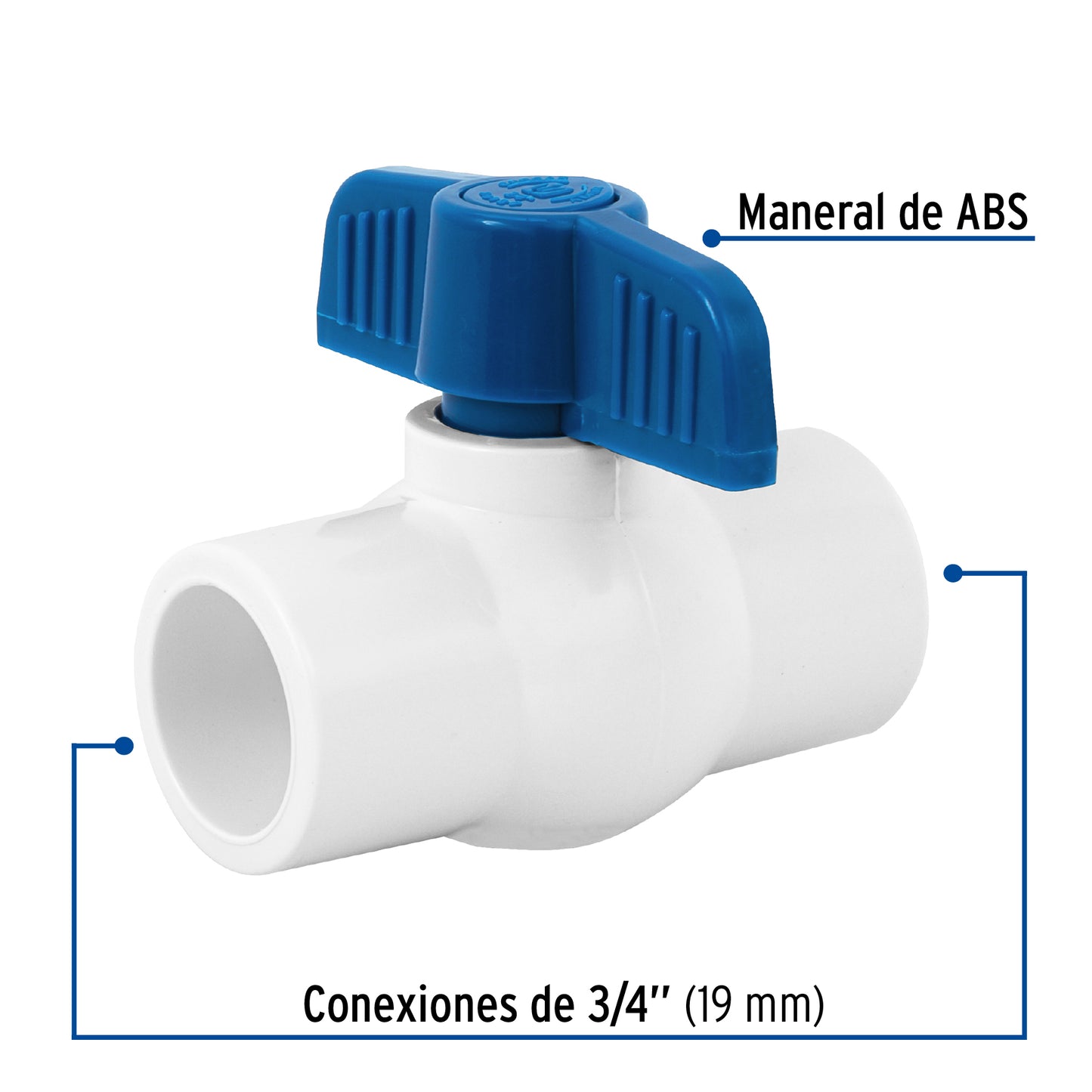Valvula de esfera de PVC de 3/4 para cementar 49157 Foset Pieza