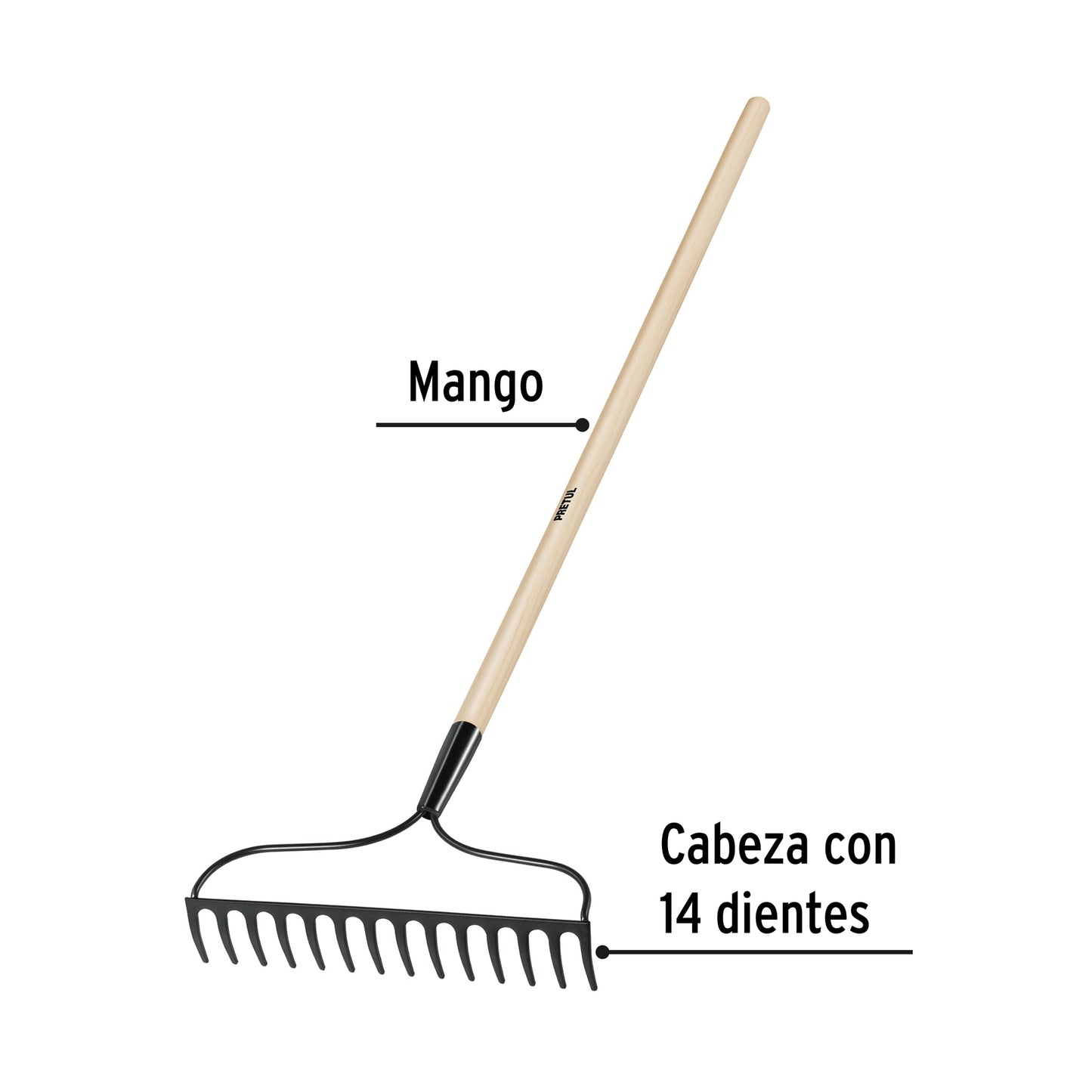 Rastrillo jardinero 14 dientes pretul25054 Pieza