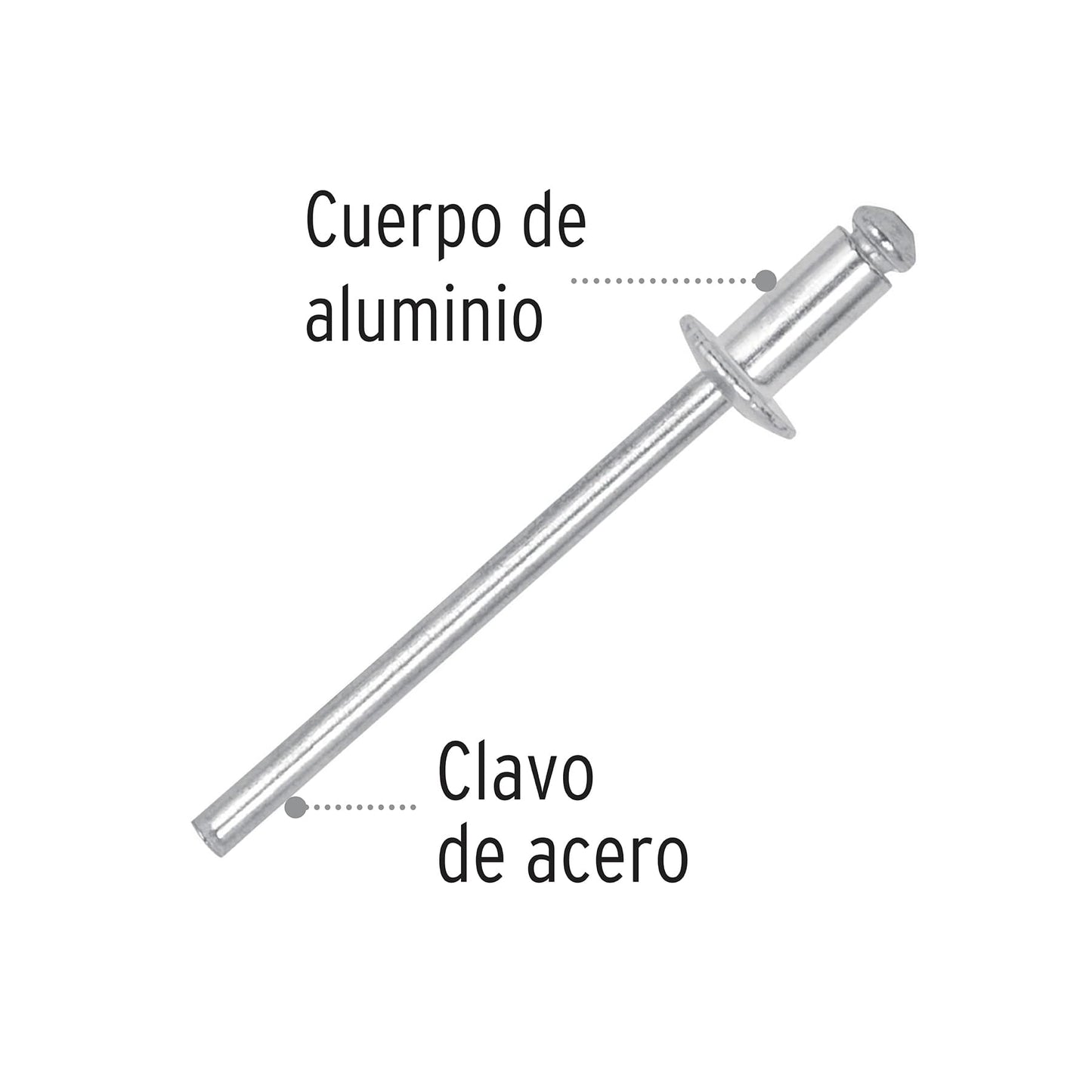 Remaches con espiga 3.2x6.4mm bolsa con 50 piezas fiero44518 Pieza