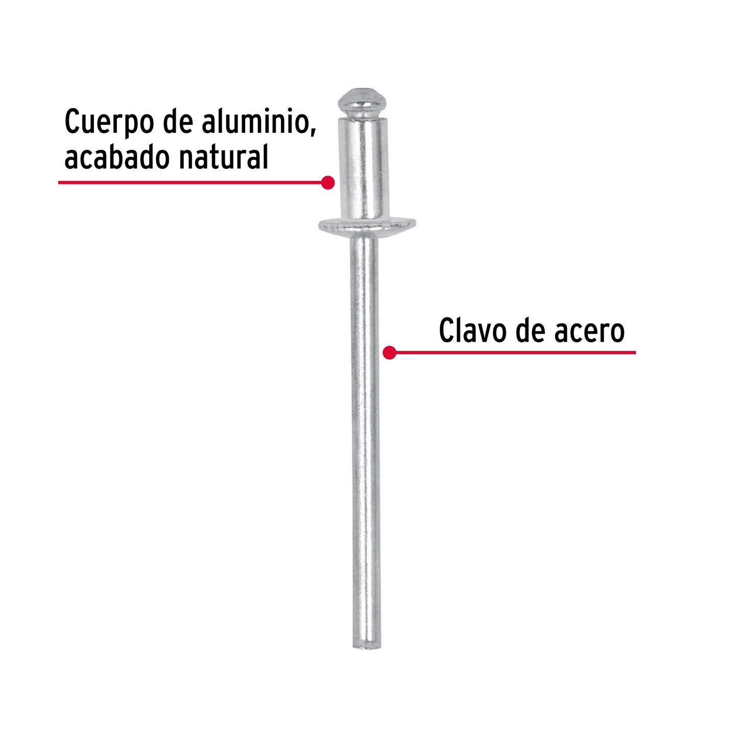 Remaches con espiga 3.2x6.4mm bolsa con 50 piezas fiero44518 Pieza