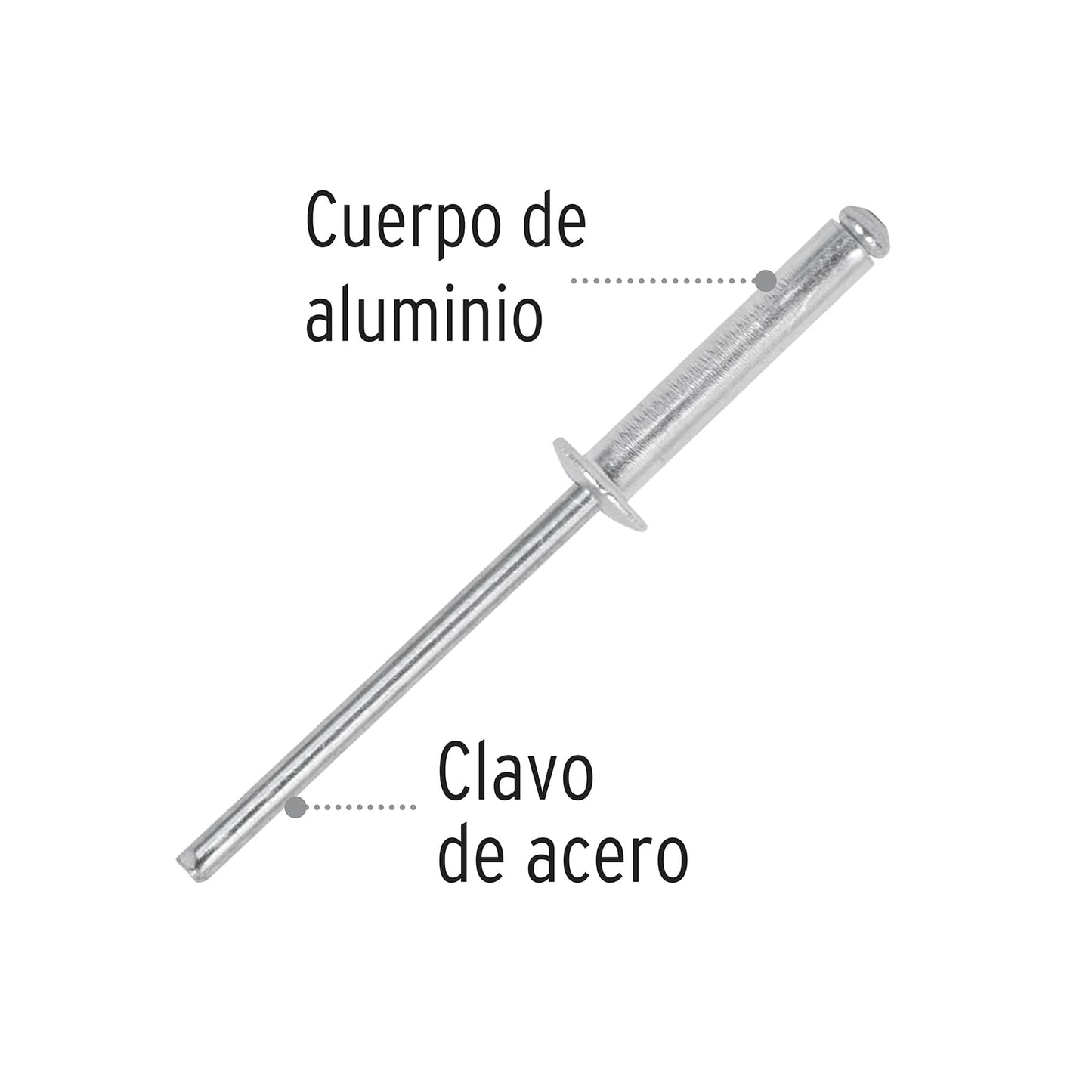 Remaches con espiga 3.2x16.1mm bolsa con 50 piezas fiero44523 Pieza