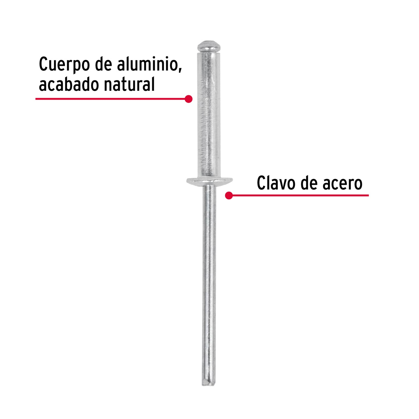 Remaches con espiga 3.2x16.1mm bolsa con 50 piezas fiero44523 Pieza
