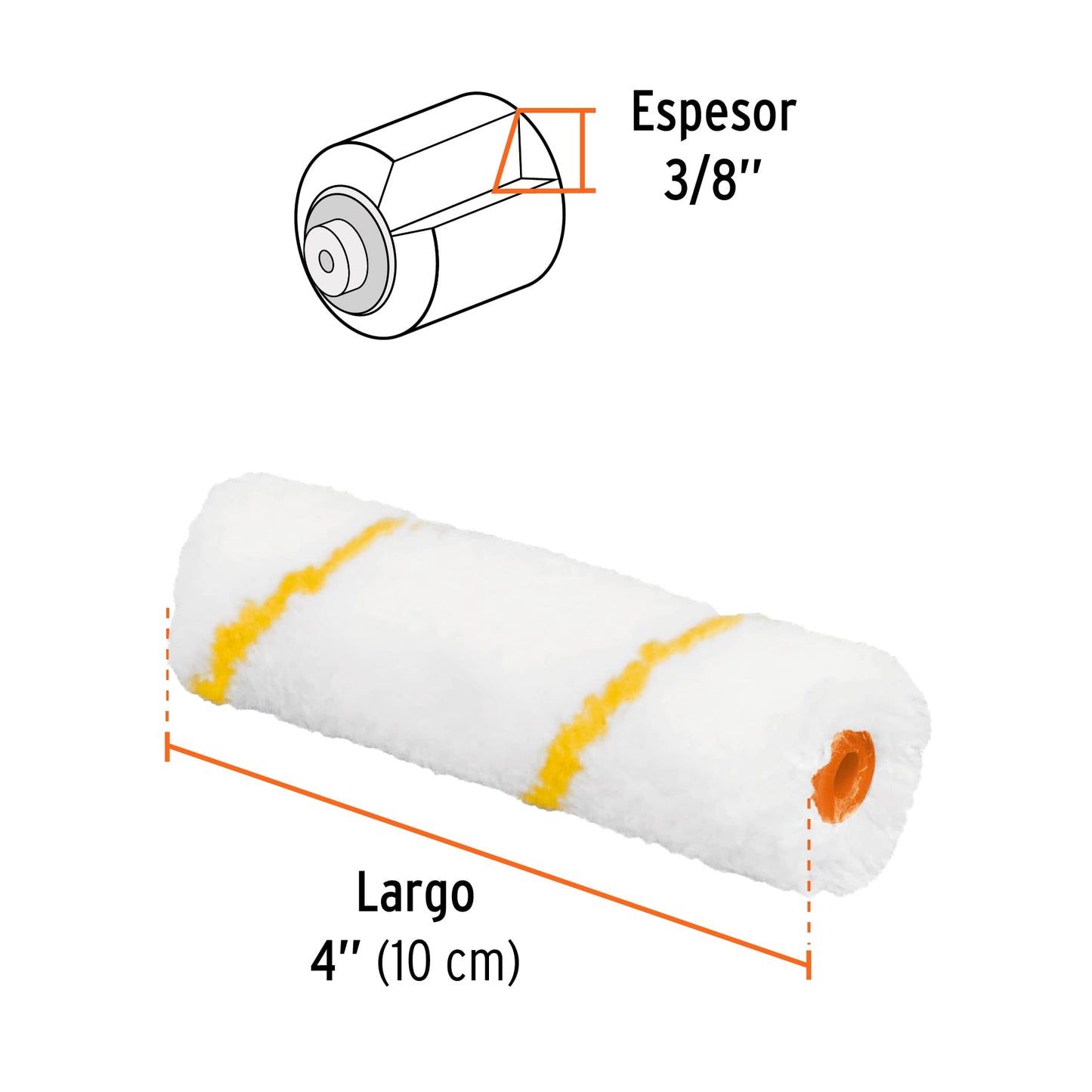 Repuesto felpa nylon mini rodillo 4 x 3/8 13911 truper Pieza