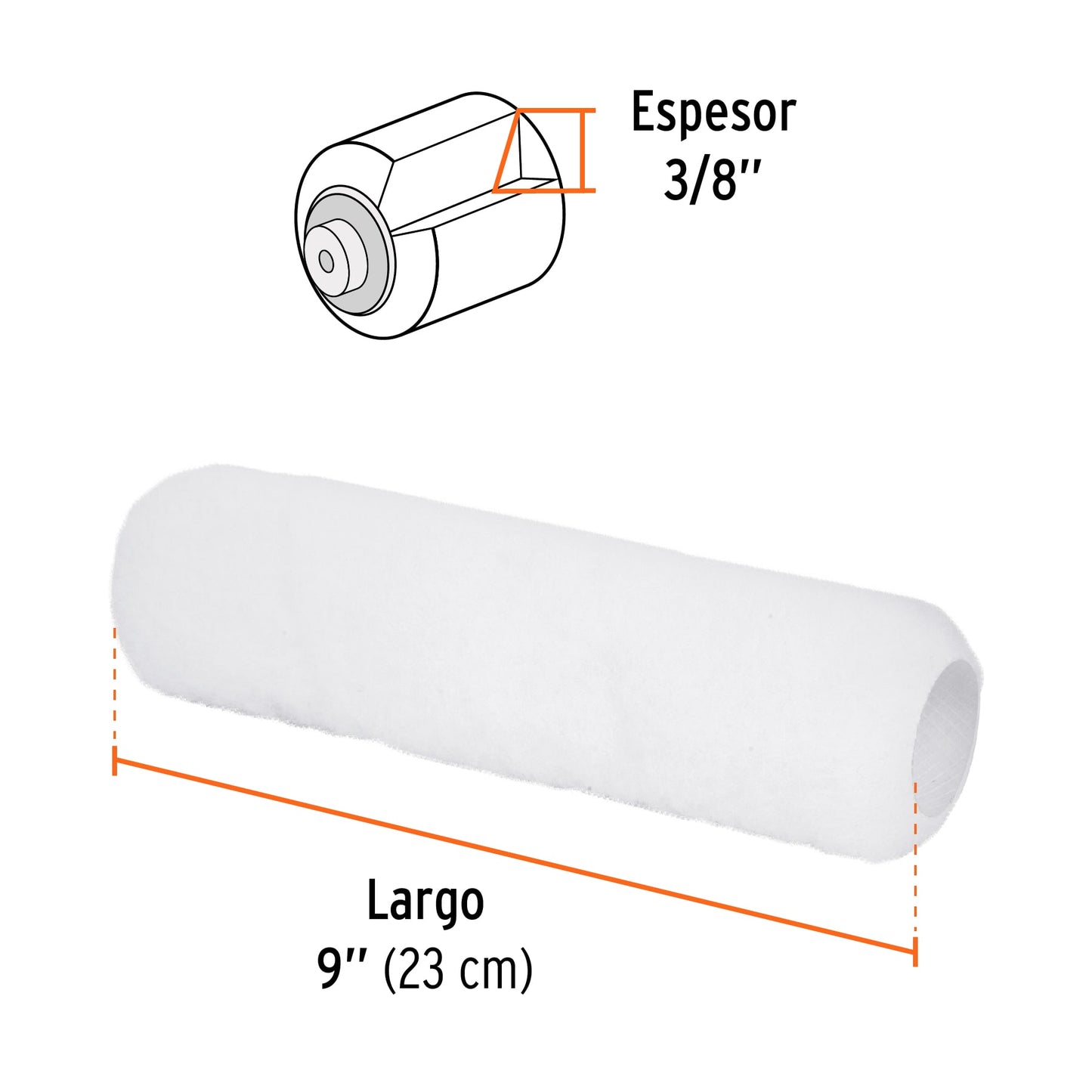 Repuesto felpa extra lisa para rodillo 9 x 3/8 13882 truper Pieza